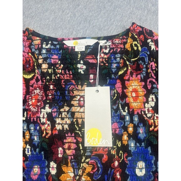 BODEN Smocked Bodice Crop Top size 2 NEW T1159 Colorful - Picture 2 of 7